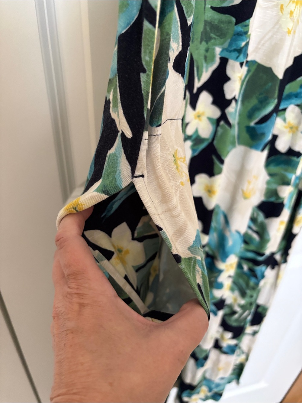 J. Jill Black Maxi Dress with Cream & Green Floral Print - Picture 5 of 7